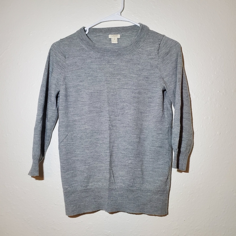 J Crew Grey Merino Wool Sweater